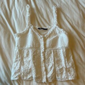 Zara cotton linen tank